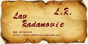 Lav Radanović vizit kartica